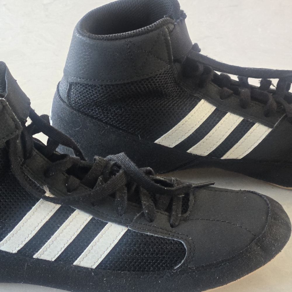 ADIDAS HVC Wrestling Shoes 6.5Y Youth Men Boys Black Excellent Clean Light Use
